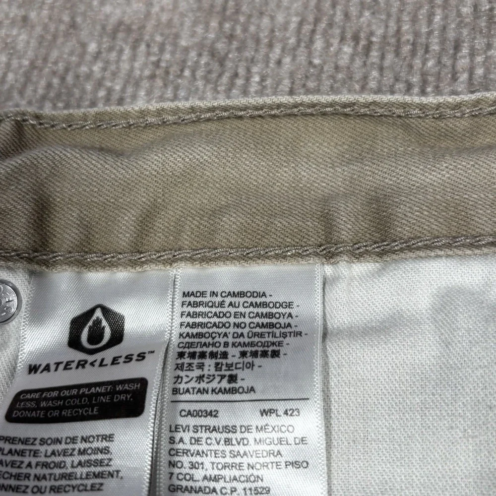 Levi 559 Jeans Mens 34x30 Relaxed Fit Straight Leg Beige Khaki‎ Denim Cotton